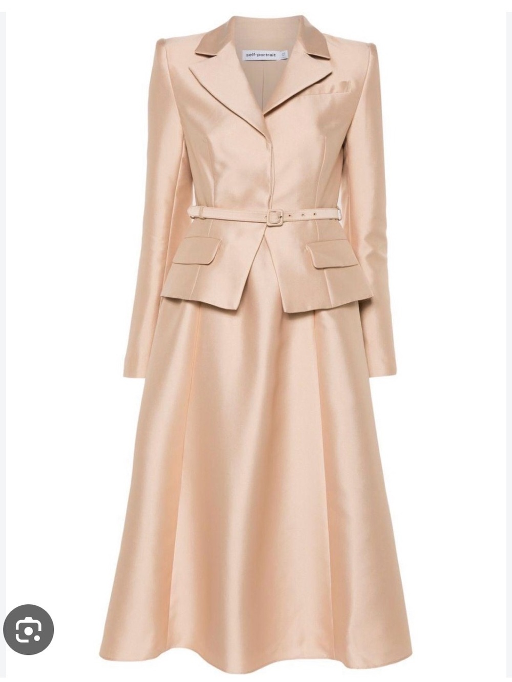 Self-Portrait Tailored Taffeta Midi Dress
